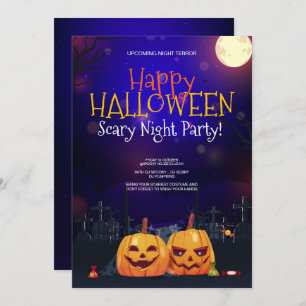Cartes Pour Fêtes Annuelles Fête du costume d'Halloween, La terreur nocturne d