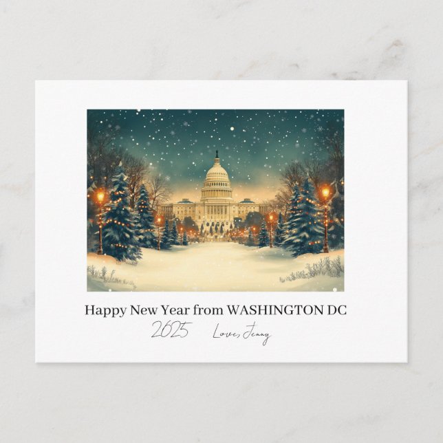 Cartes Pour Fêtes Annuelles Fête du Nouvel An de Washington (Devant)