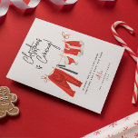 Cartes Pour Fêtes Annuelles Fête du Père Noël moderne<br><div class="desc">Funny Modern Christmas Holiday Card - Design présente le dicton "Noël arrive !",  une ligne de linge de santa claus et un modèle facile à customiser.</div>