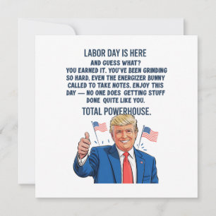 Cartes Pour Fêtes Annuelles Fête du travail de Trump