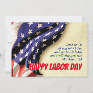 Cartes Pour Fêtes Annuelles FÊTE DU TRAVAIL USA Écriture du drapeau patriotiqu