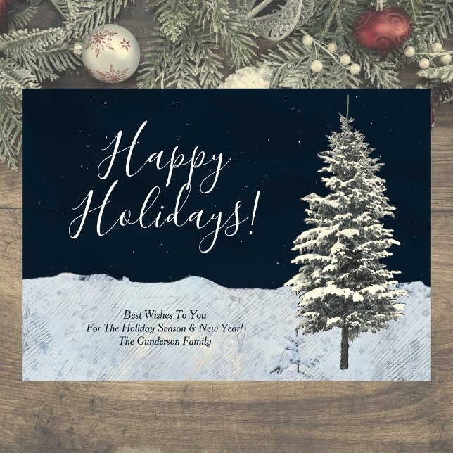 Cartes Pour Fêtes Annuelles Fête élégante moderne d'hiver (Celebrate the Holiday Season and New Year! Elegant and simple holiday card.)