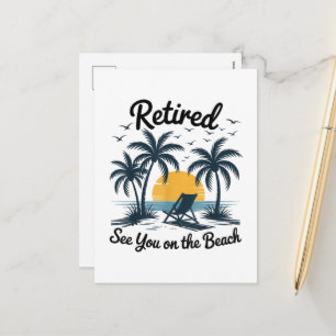 Cartes Pour Fêtes Annuelles Fête Été Retraité À Vous Sur La Plage