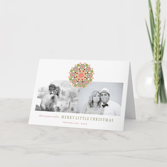 Cartes Pour Fêtes Annuelles Fête Festive Joyeux Petit Noël Chic 2 Photo (Devant)
