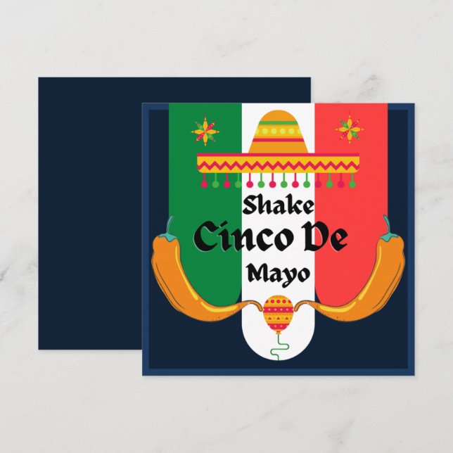 Cartes Pour Fêtes Annuelles Fête Fête Fête Cinco De Mayo Party  (Devant / Derrière)