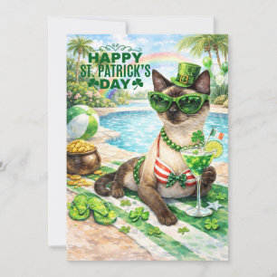 Cartes Pour Fêtes Annuelles Fête glamour pour chats de la Saint-Patrick au bor