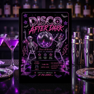 Cartes Pour Fêtes Annuelles Fête Halloween Disco After Dark Rétro