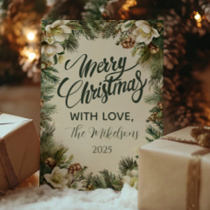 Cartes Pour Fêtes Annuelles Fête hivernale au pin et aux baies