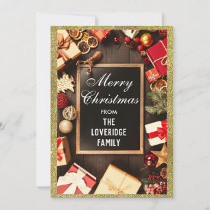 Cartes Pour Fêtes Annuelles Fête joyeuse de Noël Fête de vacances Paillettes d