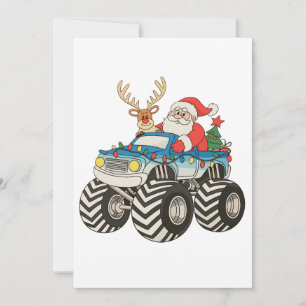 Cartes Pour Fêtes Annuelles Fête Monster Truck Christmas Père Noël Reindeer