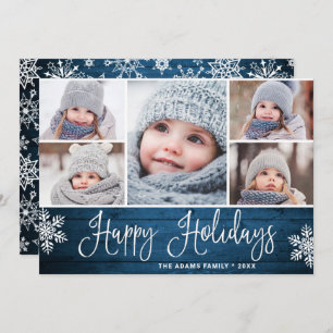 Cartes Pour Fêtes Annuelles Fête Noël Holly Berry Rustic 5 PHOTO