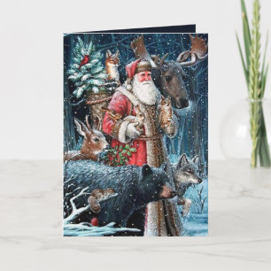 Cartes Pour Fêtes Annuelles fête Noël Père Noël ajouter un sentiment