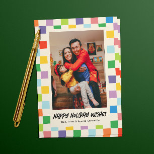 Cartes Pour Fêtes Annuelles Fête photo en tableau de bord coloré clair