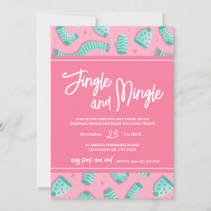 Cartes Pour Fêtes Annuelles Fête rose de joyeuses sonnailles Soirée de fêtes d