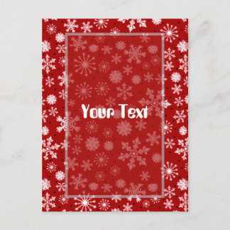 Cartes Pour Fêtes Annuelles Fête Rouge Flocon de Neige Hivernal
