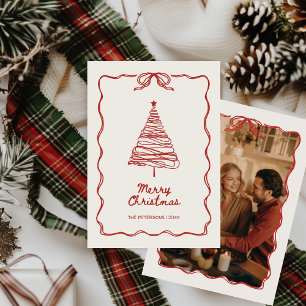 Cartes Pour Fêtes Annuelles Fête rouge illustrée à la main Noël