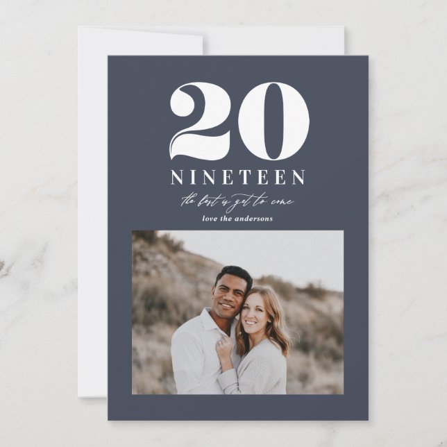 Cartes Pour Fêtes Annuelles Fête typographique de la nouvelle année moderne (Devant)