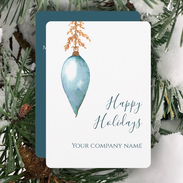 Cartes Pour Fêtes Annuelles Fêtes de fin d'année d'entreprise aquarelle person (Create a unique corporate holiday greeting card with my minimalist original watercolor custom card. )