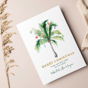 Cartes Pour Fêtes Annuelles Fêtes de Noël Changement d'adresse Palm Tree