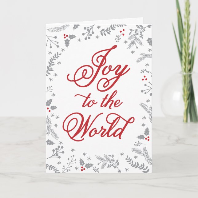 Cartes Pour Fêtes Annuelles Fêtes de Noël des baies d'hiver 1 photo pliée (Devant)