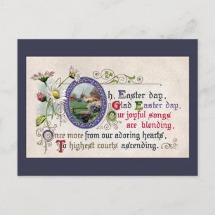 Cartes Pour Fêtes Annuelles Fêtes de Pâques vintages et petite église Plus Poè