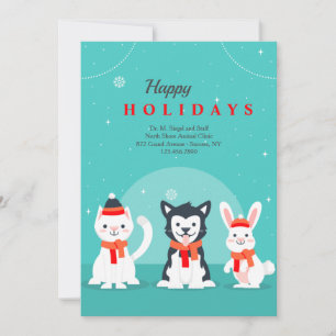 Cartes Pour Fêtes Annuelles Fêtes d'hiver Cartes de voeux Vacances Vétérinaire