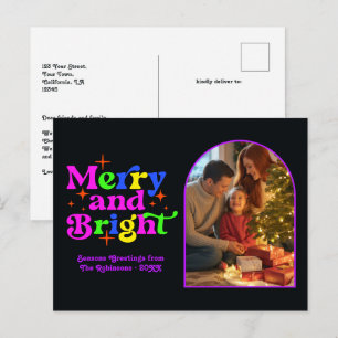 Cartes Pour Fêtes Annuelles Fêtes Electriques Joyeux et Bright Retro Noël