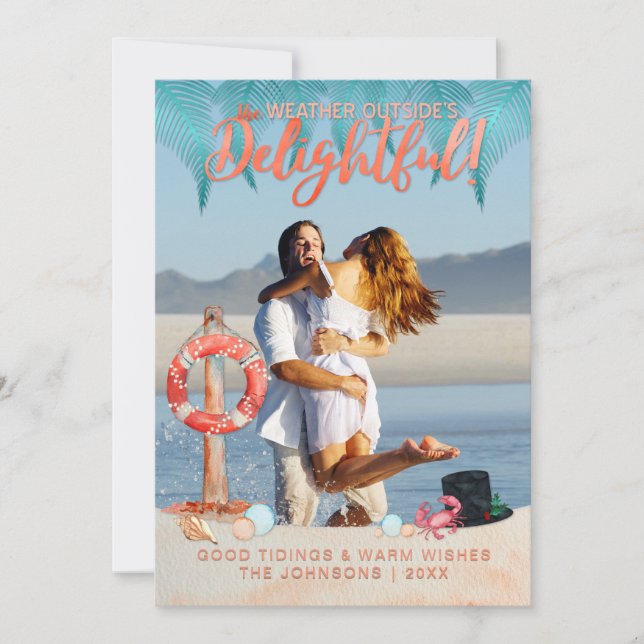 Cartes Pour Fêtes Annuelles Fêtes tropicales Noël en Floride Photo (Devant)