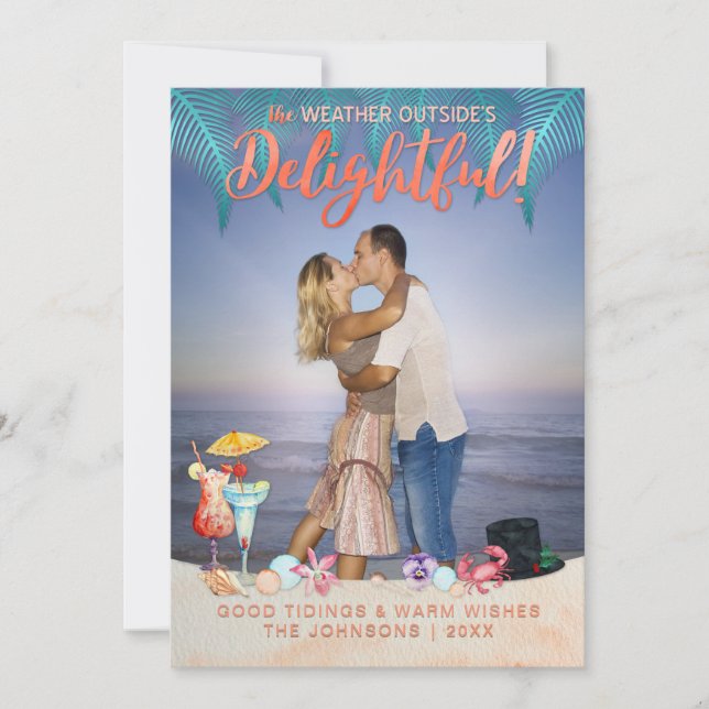 Cartes Pour Fêtes Annuelles Fêtes tropicales Noël en Floride Photo (Devant)