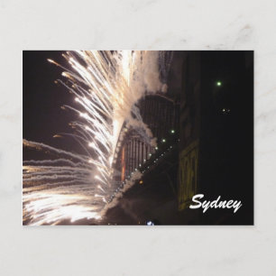Cartes Pour Fêtes Annuelles feu d'artifice de sydney blanc