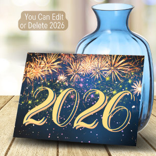 Cartes Pour Fêtes Annuelles Feu d'artifice du Nouvel An 2026 Joyeux Noël