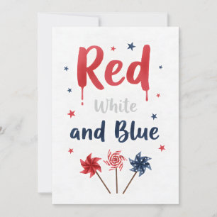 Cartes Pour Fêtes Annuelles Feu d'artifice patriotique Rouge Blanc Boom du 4 j