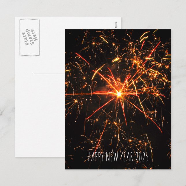 Cartes Pour Fêtes Annuelles Feu d'artifice photo Joyeux Nouvel An 2026 Fête (Devant / Derrière)