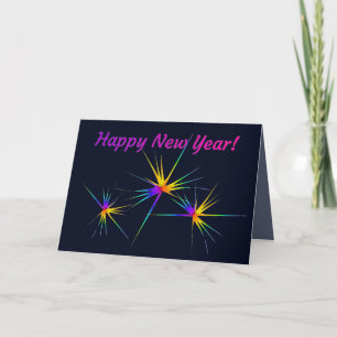 Cartes Pour Fêtes Annuelles Feu d'artifice pour les couleurs vives du Nouvel A