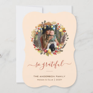 Cartes Pour Fêtes Annuelles Feu d'automne photo famille Thanksgiving