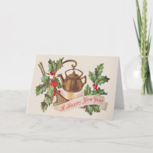 Cartes Pour Fêtes Annuelles Feu de Kettle Holly