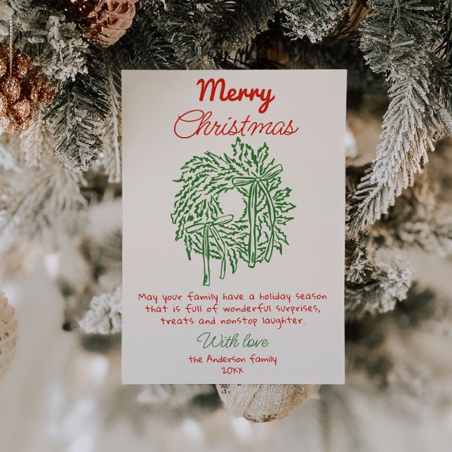 Cartes Pour Fêtes Annuelles Feu rouge rouge rétro à courroie non photo Noël (Créateur téléchargé)