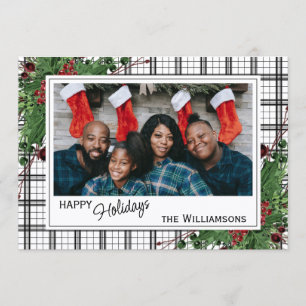 Cartes Pour Fêtes Annuelles Feuillage botanique des baies vitrées vertes