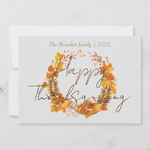 Cartes Pour Fêtes Annuelles feuillage de automne fleuri bon thanksgiving