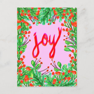 Cartes Pour Fêtes Annuelles Feuillage de Noël - Joie