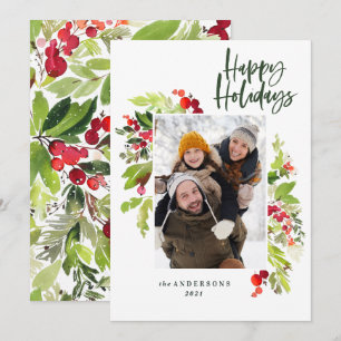 Cartes Pour Fêtes Annuelles feuillage de Noël traditionnel rustique 1 photo