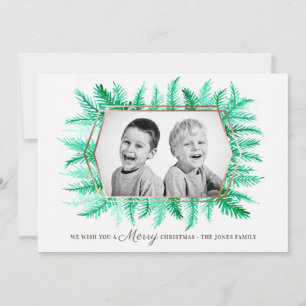Cartes Pour Fêtes Annuelles Feuillage persistant en eau verte hiver