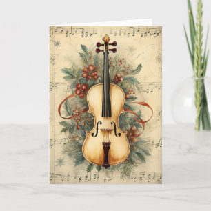 Cartes Pour Fêtes Annuelles Feuille de Noël vintage Waterton Musique Cello