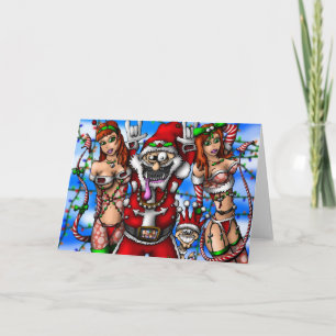 Cartes Pour Fêtes Annuelles Feuille de présence de Père Noël