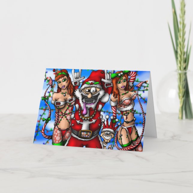 Cartes Pour Fêtes Annuelles Feuille de présence de Père Noël (Devant)