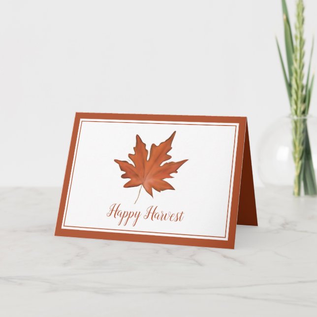 Cartes Pour Fêtes Annuelles Feuille d'érable rouge simple d'automne (Devant)