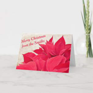 Cartes Pour Fêtes Annuelles Feuille Poinsettia rouge personnalisée