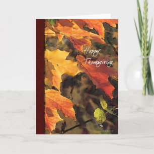 Cartes Pour Fêtes Annuelles Feuilles automnales Thanksgiving