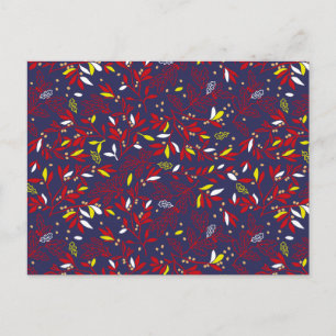 Cartes Pour Fêtes Annuelles Feuilles Botaniques Automnales Or Rouge
