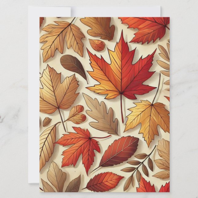 Cartes Pour Fêtes Annuelles Feuilles d'automne classiques (Devant)